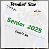 4Pcs White Senior 2025 Sash with Green Printing Letters, 2025