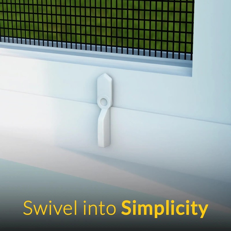 Brixwell Window Screen Pointer Swivel Latch,White Finish, Plastic Cam Action