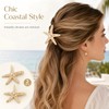 2 Pcs Starfish Pearl Hair Clip Summer Beach Gold Hair
