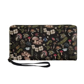 Coldinair Mushroom Wallet Butterfly Small Leather Wallets Coin Purse RFID Credit Card Holder for Women Teen Girls Floral Cluth Handbag PU Leather Coin Bag