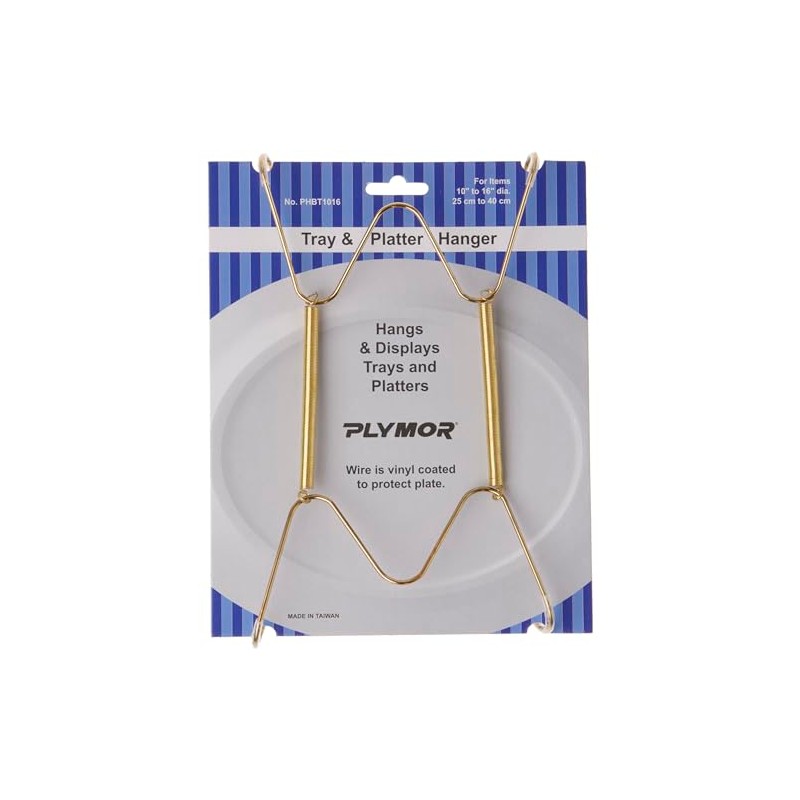 Plymor Gold Finish Wall Mountable Tray and Platter Hanger, 8.25"