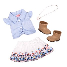 Our Generation My Lucky Horseshoe Outfit – Country Style Equestrian Outfit for 18-inch Dolls – 4 Piece Ranch Clothing Set