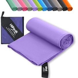 HiiPeak Microfibre Towel Compact Camping Beach Towel - Quick Dry Lightweight Absorbent Sports Gym Towel Swimming Hiking Drying Towel for Men,Women (Violet-1pack, 50cm x 30cm)