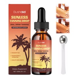 Tanning Drops, 60ml Self Sunless Tan Drops for Face and Body, Promotes Natural Skin Tone, Nourishing And Moisturizing with Massage Stick