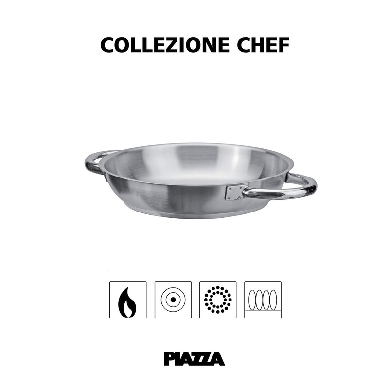 PIAZZA Tegame in Acciaio Inox - Collezione Chef - Diametro