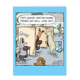 NobleWorks - 1 Funny Get Well Card with Envelope - Hilarious Canine Job, Cartoon Dog Notecard - Frank's Card J2616GWG-US