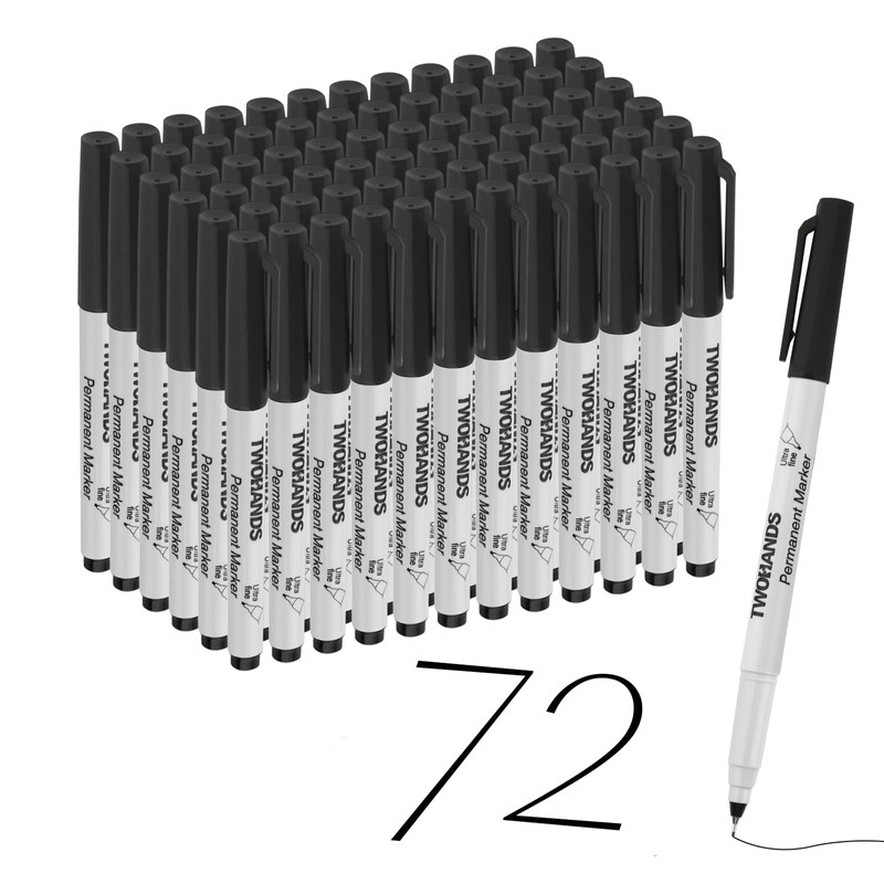 TWOHANDS Permanent Markers Ultra Fine Tip, 0.5mm, Extra Fine Point,