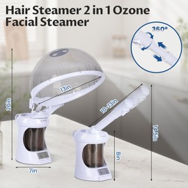 Wuissvnb Hair Steamer, 2 in 1 Hair and Facial Steamer 300ml Water Tank