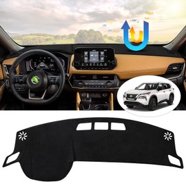 Karltys Dashboard Cover for Nissan Rogue 2021-2024 2025, Anti-Glare Rogue Dash Cover Black Flannel Dashboard Mat, Anti-Reflection Anti-Slip Sun Protection Dash Pad (Not for Rogue Sport)