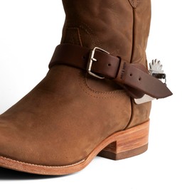 Hide & Drink, Sturdy Durable Leather Single Spur Straps (2 Pieces), Cowboy Outfit Boots, Rodeo, Western, Equipment, Classic Vintage Style, Handmade (Bourbon Brown)