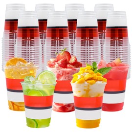 agranjeuc 50 Pcs Cartoon Animation Plastic Cups,12OZ Red White Themed Drinking Cups Cartoon Party Decoration for Kids Birthday Baby Shower Party Supplies