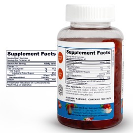 NAHRAAN HEALTH Halal Vitamins for Adults - Halal Multivitamins for Women & Men - Vitamin A, C, D, E, B6, B12 - Vegetarian, Halal Gummies - 90 Count