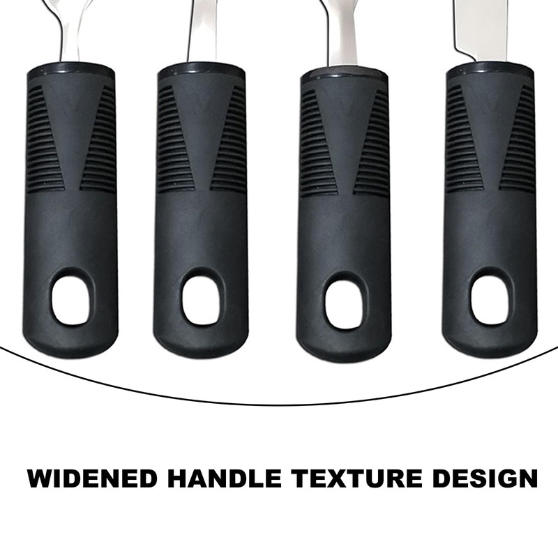 HAPPOW 4Pcs Wide Handled Easy Grip Cutlery Set,Easy Grip Cutlery