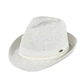 Funky Junque Womens Summer Short Brim Fedora Beach Hat UPF50+ Adjustable - Sequin - White
