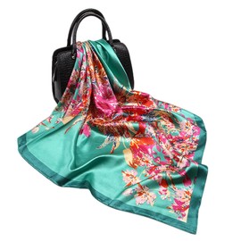 FAIRYGATE Satin Scarf for Women Ladies Scarves Bandana Neck Head Hair Silk Square Scarfs Neckerchief Headwear for Sleeping 73013