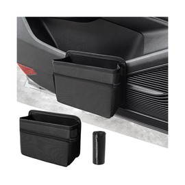 Mandark Car Trash Can, Foldable Mini Vehicle Trash Bin Garbage Organizer Holder, Waterproof Automotive Interior Hanging Dustbin Storage Bag Container Accessories, Universal for Most Cars (Black)