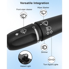 TIKSCIENCE Interruptor de intermitente multifunción, Palanca Direccionales, Control de limpiaparabrisas para Dodge Mitsubishi Chrysler 2003-2010, Negro, ON-OFF-ON, 1 unidad