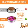 2-in-1 Metal Dog Bowl with Slow Feeder Insert, Stainless Steel