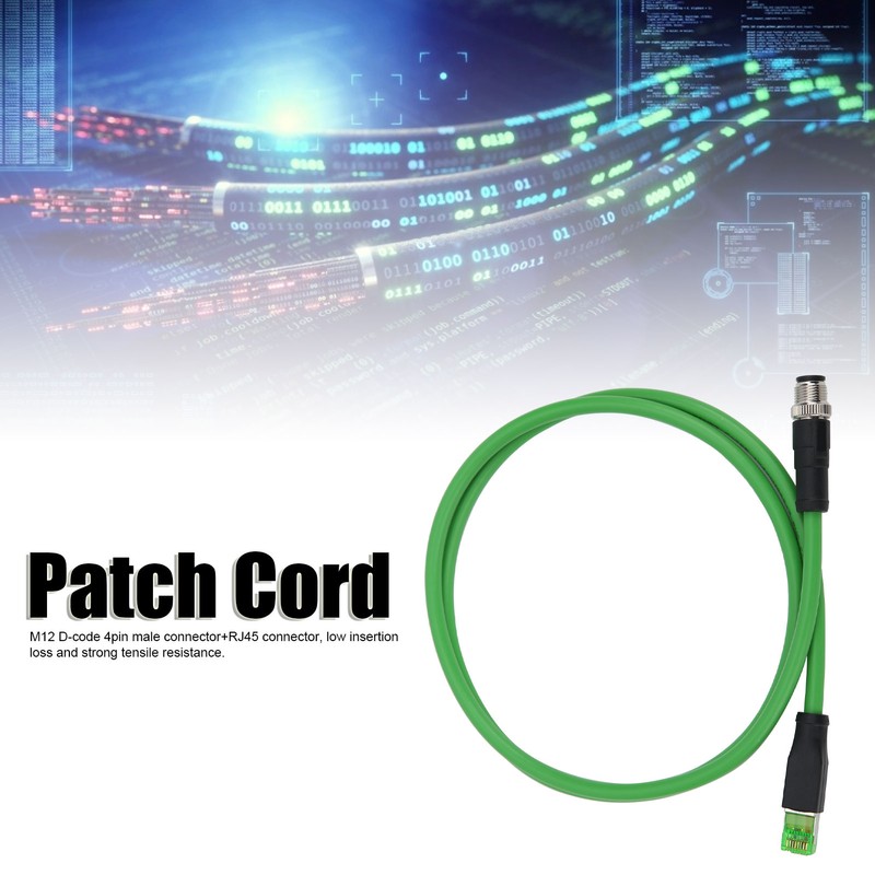 M12 to RJ45 Patch Cord 4Pin Networking Cable for Industrial