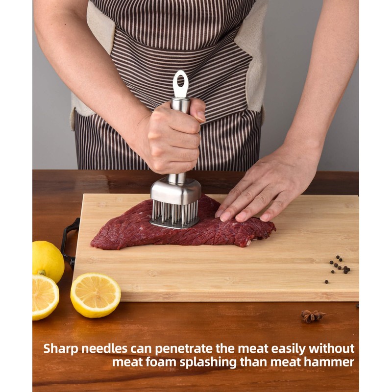 Aliglow 304 Stainless Steel Meat Tenderizer Needle Meat Hammer Mallet