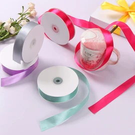 Ewaymado Cinta de satén de doble cara de color rojo caliente de 1-1/2 pulgadas x 50 yardas, cintas de tela perfectas para decoración de bodas y fiestas, envoltura de regalos, costura, manualidades