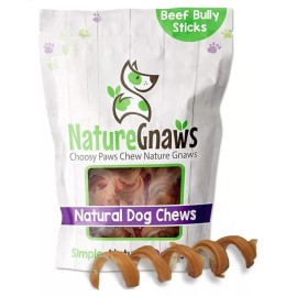 Nature Gnaws 6 Count Home Pet Dogs Safe Gnaws Bully Stick Springs Parent Peef Flavor Taste