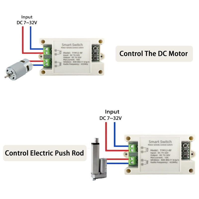 Tuya Smart WiFi/Bluetooth DC Motor Controller 10A 7-32V Reversible Switch