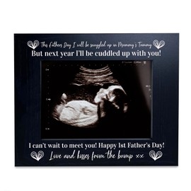Red Ocean Baby Scan Wooden Photo Frame 1st Fathers Day Gift For Daddy From Bump Keepsake Daddy Gifts From Bump