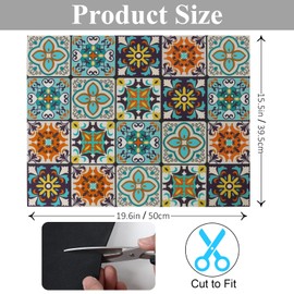 LOMOHOO Dish Drying Mat for Kitchen Counter Colorful Boho Coffee Bar Mats for Countertop, Water Absorbent Drying Mat with Non-slip Rubber Backed, Hide Stain Heat Resistant Drainer Pad (Red, 16"x20")