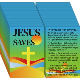 240pcs Gospel Tracts Plan of Salvation Cards Pocket Holy Prayer Cards Bible Tracts Inspirational Mini Bibles Christian Tracts for Evangelism Church Gifts (Jesus Saves, 3.5 x 2.24 In)