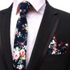 Secdtie - Corbata de algodón para hombre, diseño floral y