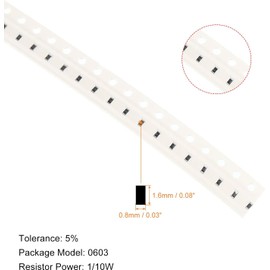 LEAUNGYOO 0603 SMD Resistor Kit, 1% Tolerance, 1/10W, 33 Types, 1Ω-1MΩ, High Precision, SMD Chip Resistor Set, Stable Performance, 660 Pieces (0805)