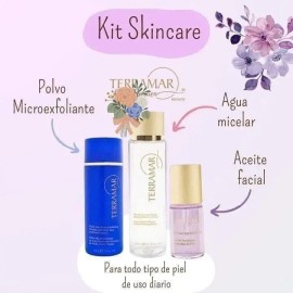 Kit Facial Terramar Exfoliante+ Agua Micelar+ Óleo Reparador