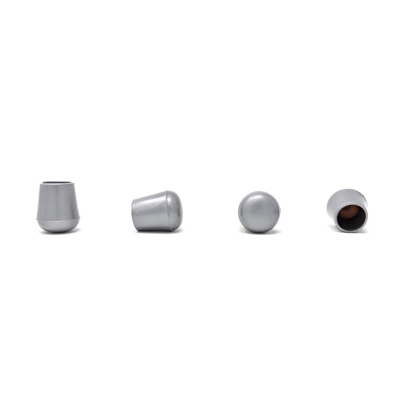 12mm Rubber Feet, Grey Tube End Caps, Pack of 4