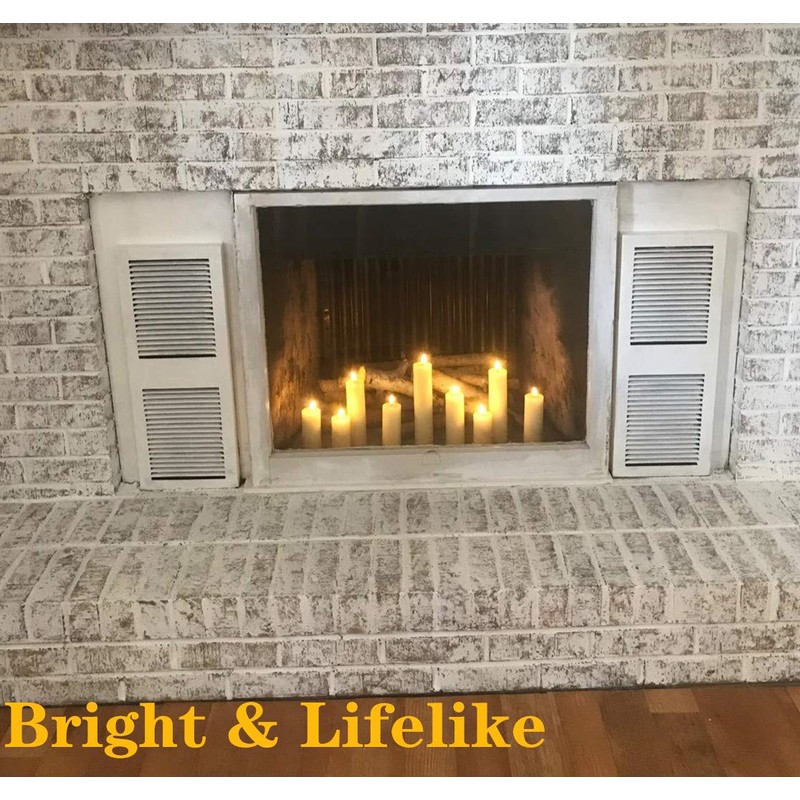 Eywamage Realistic Ivory Slim Flameless Pillar Candes with Remote, Real