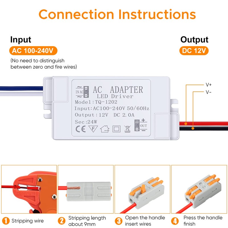 Karyoosi LED Power Supply 12V LED Driver 24W 2A 110V