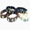 Christian Bracelet Wooden Holy Saints Bracelets Rosary Catholic Stretch Bangle
