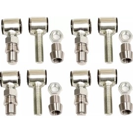 Airslamit 4 Pairs 4 Link Bar Rod End 1.75 Wide LH & RH 3/4" Thread Bushings 5/8 thru bolt