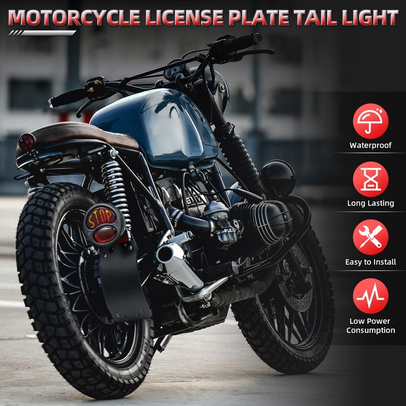 Amazicha LED License Plate Brake Light Tail Light with 1