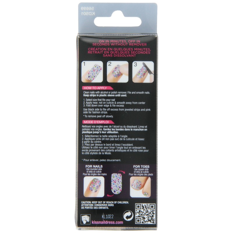 Kiss Nail Dress Strips Garter - 28 CT