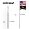 G128 Combo Pack: 20 Ft Telescoping Aluminum Flagpole (Black) &