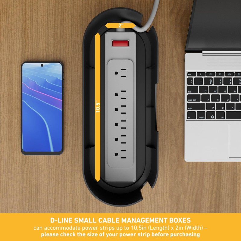 D-Line Cable Management Box, Power Strip Cover, Floor Outlet Hider,
