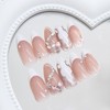 French Tip Press on Nails Medium Almond Fake Nails 3D