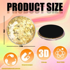 OQUYDEA Sparkling Glass Magnets - 12 Pcs Crystal Strong Fridge Magnets for Office, Whiteboard, Cabinet and Dishwasher Decoration, (Golden)…