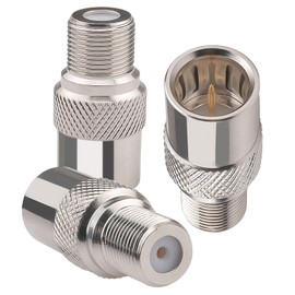 YILIANDUO F-type Quick Connector F Quick Plug to F Female RF Coaxial Adapter F TV Aerial Connector RG6 Coaxial Adapter F Type Quick Plug for RG6 Coaxial Cable Satellite Dish TV Connection Pack of 3