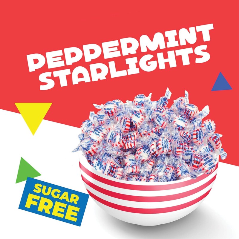 Sugar Free Peppermint Starlight Mints | 1 Pound Bag |