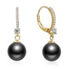 SW.JEWEL Pearl Dangle Earrings, 925 Sterling Silver, Freshwater Pearl Lever,