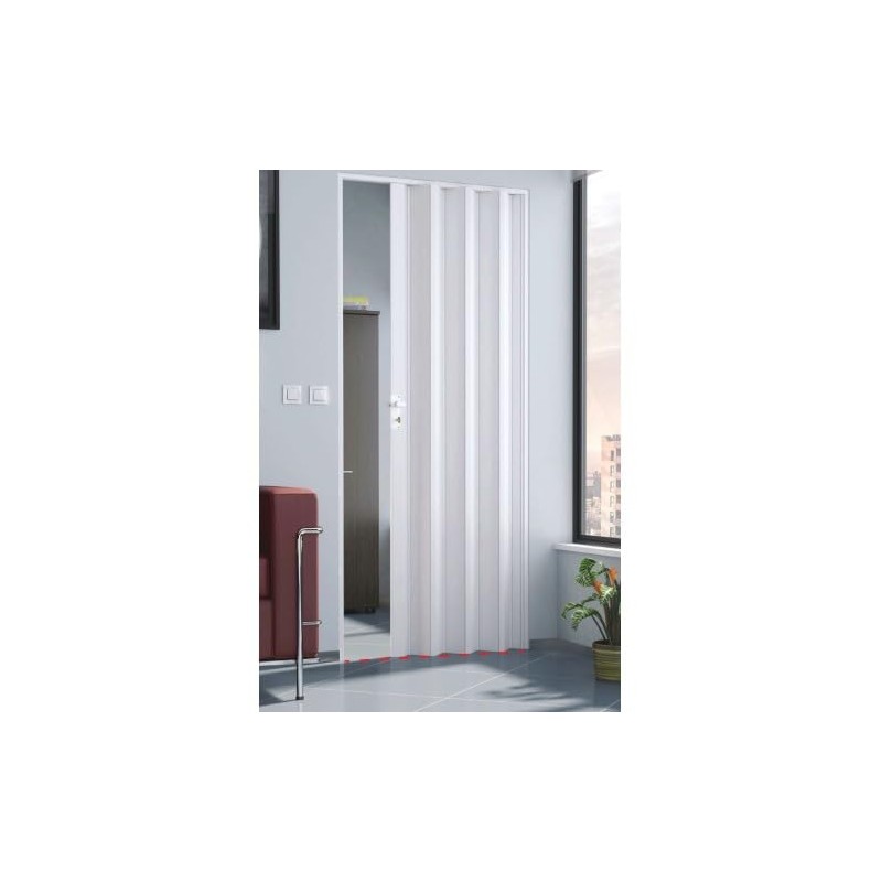 Folding Door Lock with Knob Aluminium White