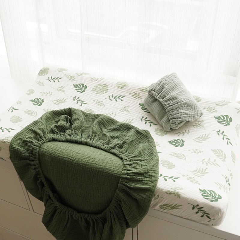 Coreeky 3 Pack Muslin Changing Pad Covers for Girl, Boy,