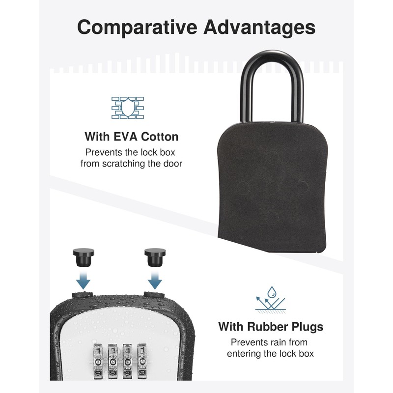 Puroma Lock Box Combination Key Lock Box, Wall-Mounted Portable Storage